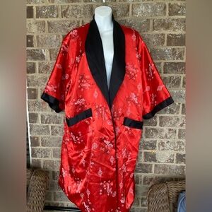 REVERSIBLE UNISEX KIMONO ROBE RED WHITE BLACK DRAGON SIZE L